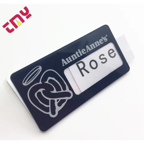 Custom Reusable PVC Name Tag with Window Slot Employee & School Uniform Badge Personalized Insert Card Design