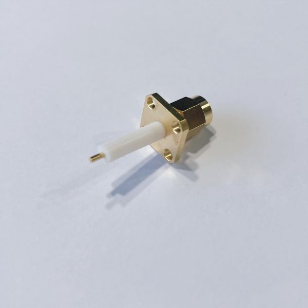 SMA-JFD275 RF Coaxial Connector with 4-Hole Flange and Gold-plated Brass for DC-6GHz Applications