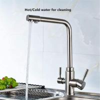 3 dans 1 plate-forme en laiton de l'acier inoxydable H330 XW200mm de robinet d'épurateur de l'eau a monté