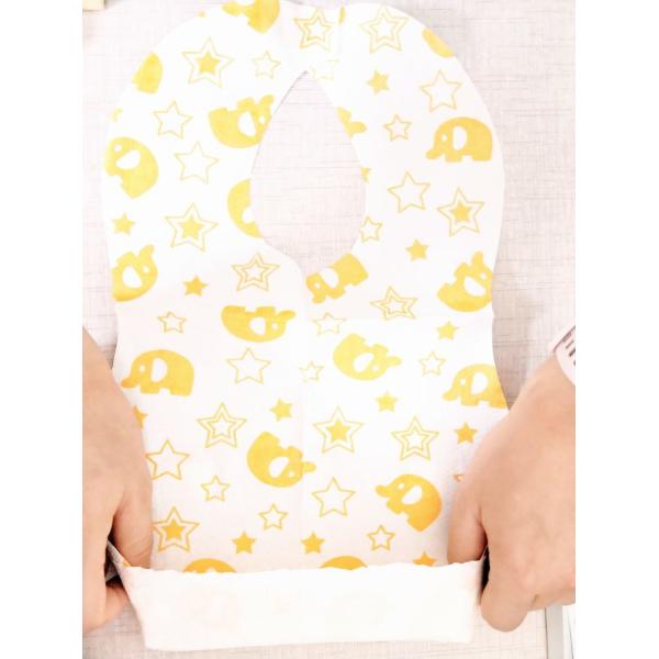 Anti Bacterial 24.5*34.5cm Waterproof Disposable Baby Bib