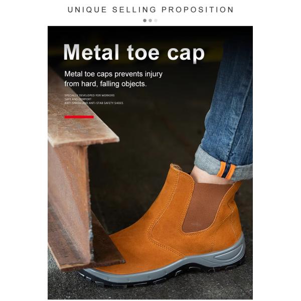 Non Slip Welding Safety Shoes Durable Leather Safety Shoes For Men