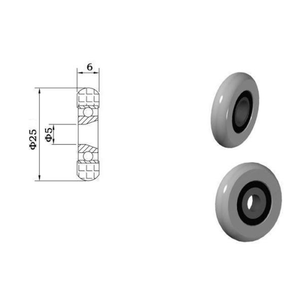 Furniture Ball Bearing Pulley 688ZZ 5x25x6mm White Color C0 Clearance