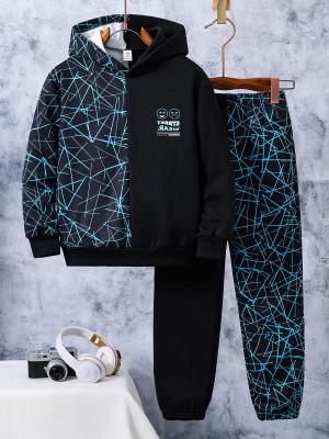 Daily Wear Kid Hoodie Sweatpants Set Breathable With Machine Washable