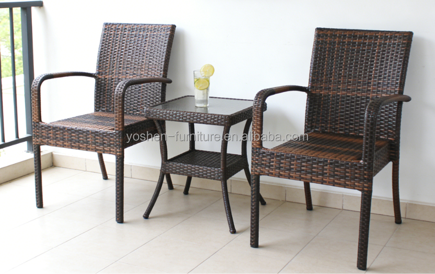 Waterproof Rattan Stackable Outdoor Dining Chairs for Parks Restaurants Hotels