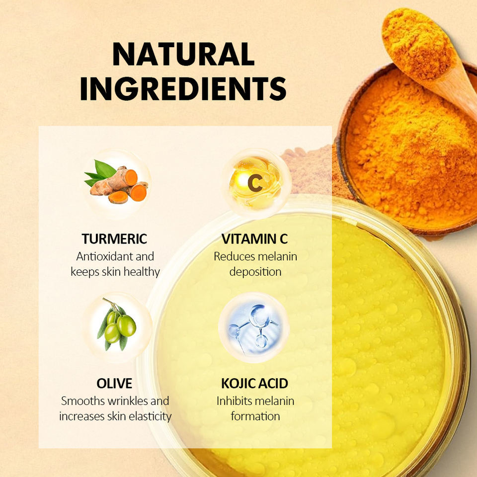 OEM ODM brand organic turmeric kojic acid facial cleanser functional facial mask for skin care and pore contraction