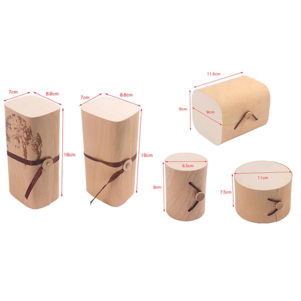 Custom Unfinished Soft Wood Birch Bark Handmade Cheese Cake Packaging Box for Gift
