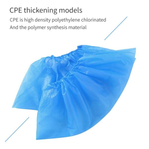 PE CPE Plastic Disposable Shoe Covers Footwear Smooth Surface 39X15cm