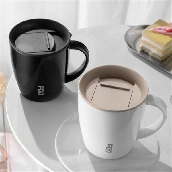 Custom Color Double Wall Thermal Stainless Steel Coffee Mugs 380ml Insulated Coffee Travel Cup With Handle Elegant Design Good Heat Insulation