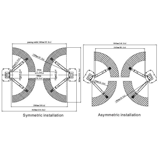 4T Two Posts Clear Floor Car Lift TLT240SC