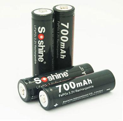 Soshine 3.2V LiFePO4 AA / 14500 700mAh battery, excellent for flashlight, power tools