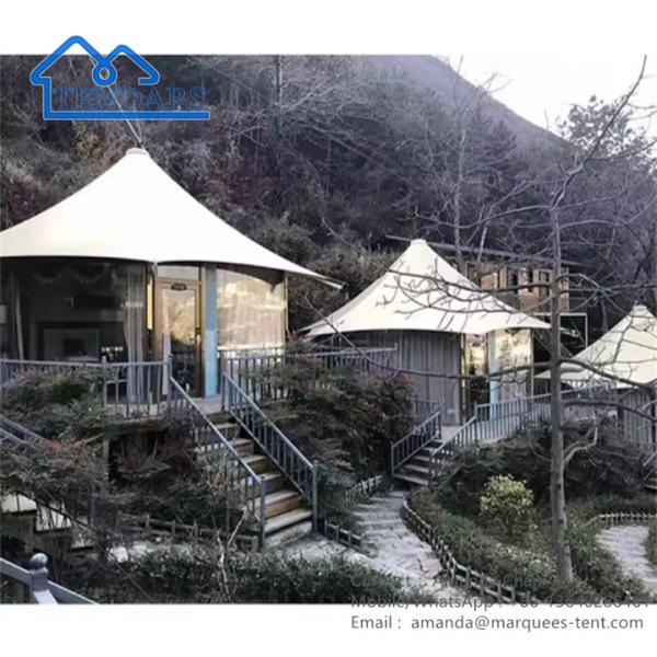 Barraca Glamping exterior das barracas impermeáveis ​​selvagens do deserto do estilo do hotel de luxo exterior