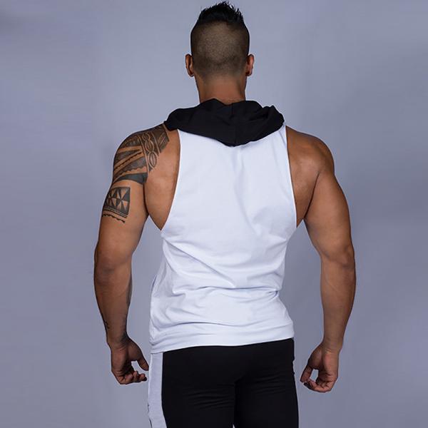Новый стиль Мускульный тренажерный зал капюшонированный жилет Мужские спортивные безрукавные хаусики