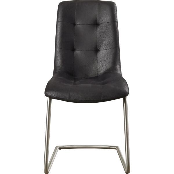 Contemporary 14.2KGS 89cm 61cm Black Leather Look Dining Chairs