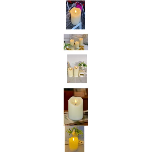 Premium Smart Battery-operated Dinner Table Flickering Flameless Led Module Wax Candle Set with Moving Flame