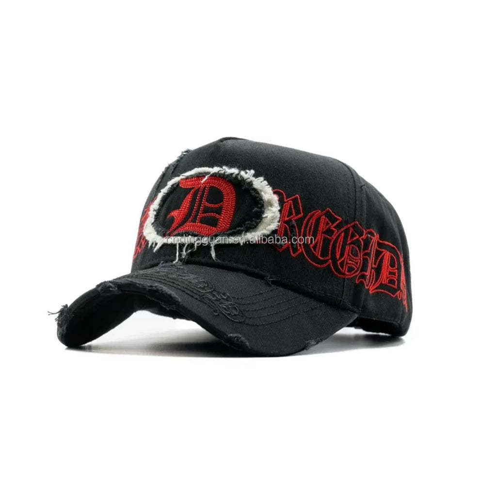 Distressed Suede 5 Panel Baseball Cap Satin Lining 3D Embroidery Gorras Hat