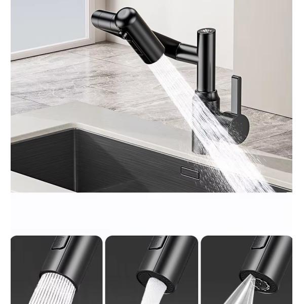 Modern 304 stainless steel single-hole installation kitchen and bathroom faucet, cold and hot dual-purpose ceramic basin faucet, electric faucet
