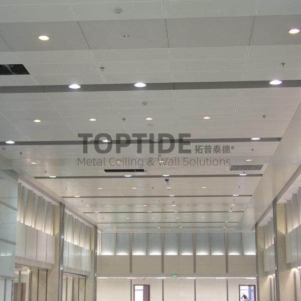 Acoustic Metal Suspended Ceiling Tiles Micro Aluminium White Perforated Panels