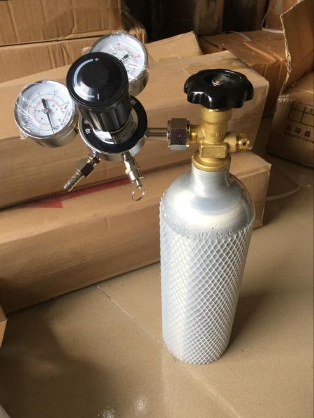 Aluminum co2 cylinder for beer keg cooler and dispenser use