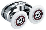 Polished Plastic Butterfly Shower Door Rollers 25mm Sliding Door Ball Bearing Roller