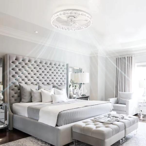 Ventilateur de plafond moderne avec télécommande intelligente pour la maison, avec variateur de lumière et éclairage pour salon, chambre à coucher, ventilateur LED