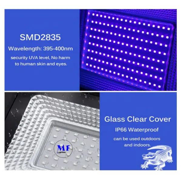 Factory Price Patented Rapid Curing IP66 Durable 2835 Chip 395nm UVA 150W Adjustable Ultra-Thin Noiseless UV Party Light for Bulbs Repair Resin
