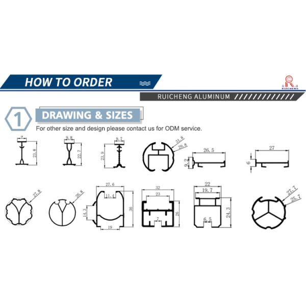 6000 Series Aluminium Ceiling Curtain Track 20mm  Thickness   Powdering Coating