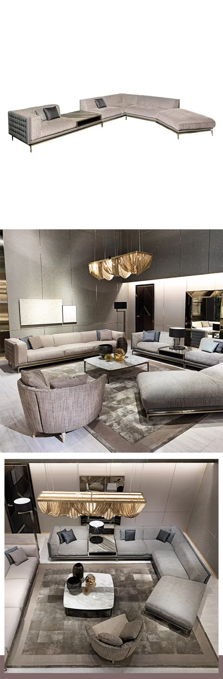 Italian Design Modern Fabric Furniture Sofa Set Sectional Modular L Shape Sofa Sofas for Home Luxury