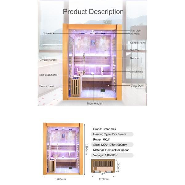 ODM SAA Certificated 2 Person Home Sauna And Steam Room