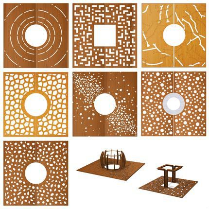 Pathway Corten Steel Gratings Safety Grating Panels Tree Guard Metal Tree Cover Grating