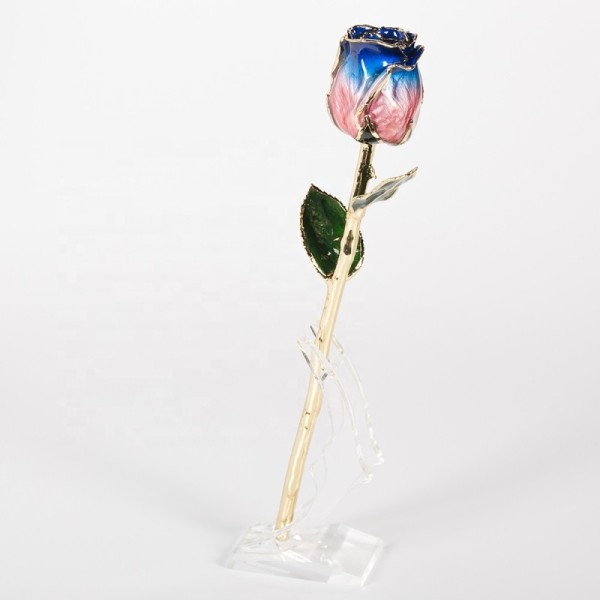 Gold Trimmed Rose Preservied  Rose for Valentine Mother Day Christmas Gifts Handmade Eternal Rose