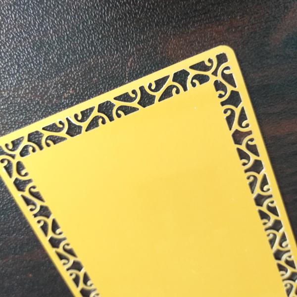 0.45mm Thickness Metal Business Cards Gold Color Butterfly Design Aluminum Sublimation