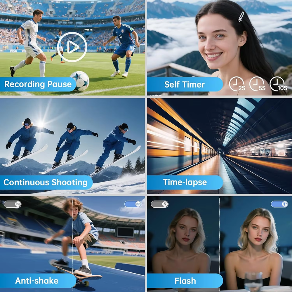 3 Inch Ultra HD 4K 75MP Mirrorless Camera 18X Zoom 31 Beauty Filters For Live Streaming