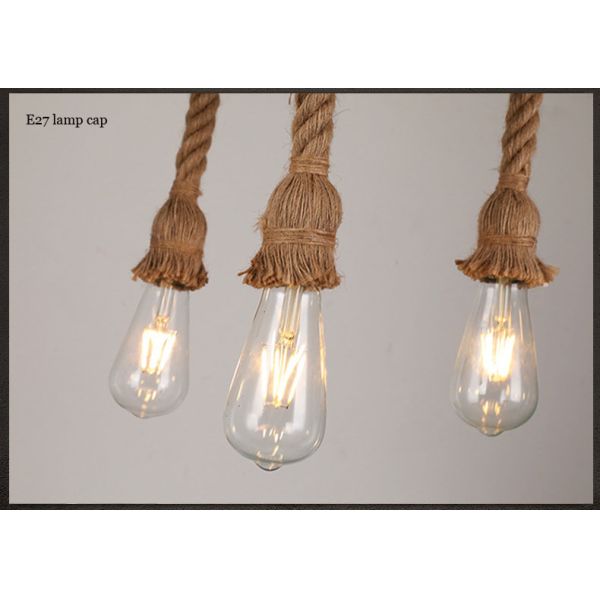 Vintage Loft Industrial Wooden Chandelier Restaurant Lighting Lamp Bar Coffee Bar  Rope Chandelier(WH-VP-219)