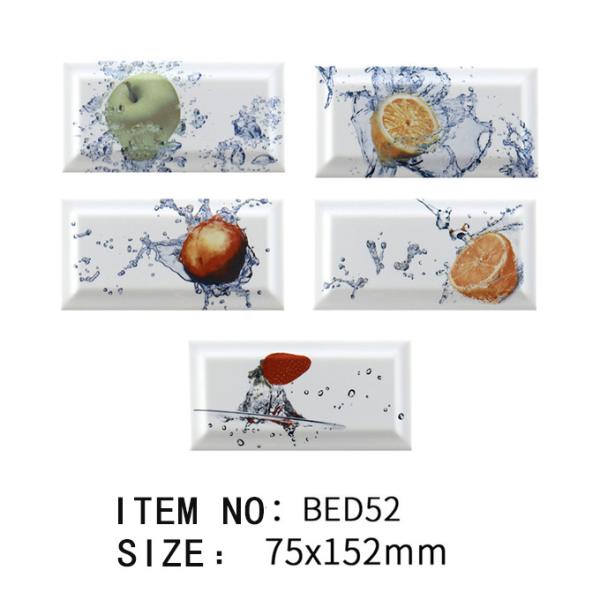 White 75x152mm Ceramic Indoor Wall Tiles for Kitchen