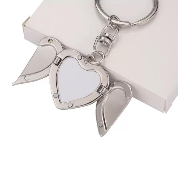 Sunflower Shape Sublimation Key Chain Blanks Angel Wings Keyring For Heat Transfer Printing