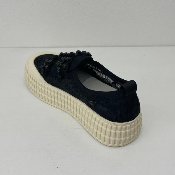 Casual Women Black Espadrilles Mid Top Black Designer Espadrilles