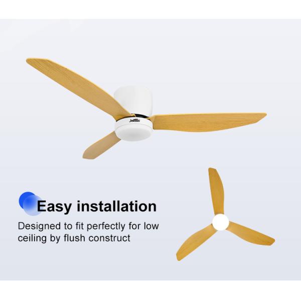 1stshine LED Ceiling Fan Low Ceiling DC Motor 3 Color Blades Impressão de Transferência de Água