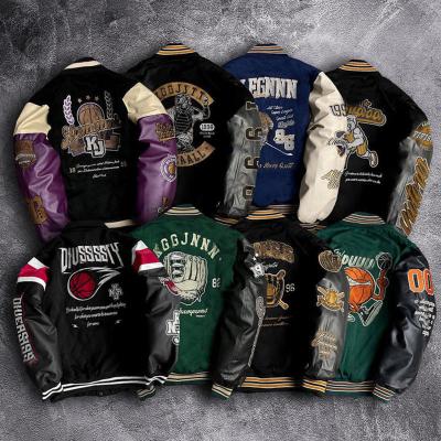 Fabricant Varsity Gros de haute qualité Letterman Jacket Hommes personnalisé Vintage Streetwear hiver Blanc Varsities Jacket bouton