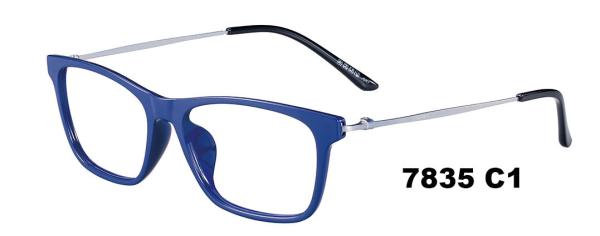Unisex Prescription Eyeglass Frames , Metal Temple Plastic Optical Square Frames