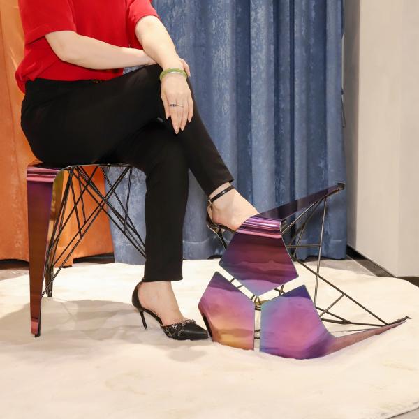 Modern Unique Stool Cafe Bar Home Portable Dining Chair Stool Stainless Steel Colorful Stool