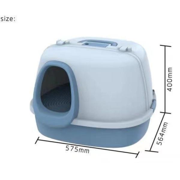 Boîte à litière pour chat en plastique bleu OEM ODM Boîte à litière pour chat couverte