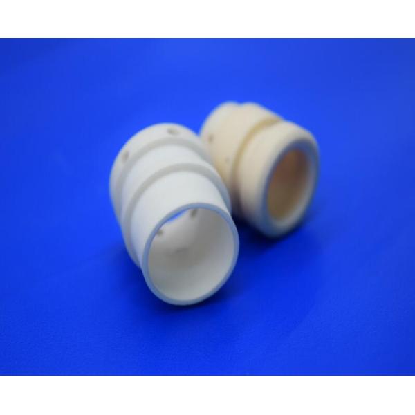 Высокие работая керамиковая труба/трубка/насос желтого цвета Ал2О3 огнеупорного материала 99% температуры с небольшим отверстием