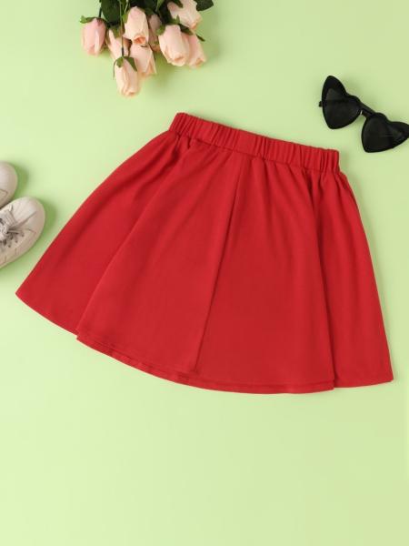 Meninas Red Short Skirts And Dresses With Love Heart Pattern em Poliéster Spandex