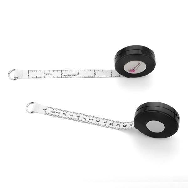 150cm 60 polegadas de tecido de costura Cute Fabric de alfaiataria Metric Inch Retrátil fita de medição com autocolante de logotipo