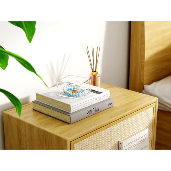 Acrylic Box With Lid, Clear Cube Display Case, Multi-Purpose Box Square Container For Holding Staples, Highlighters, Adhesive Tape, Paper Clips, Stamps, Display In Office Or Home