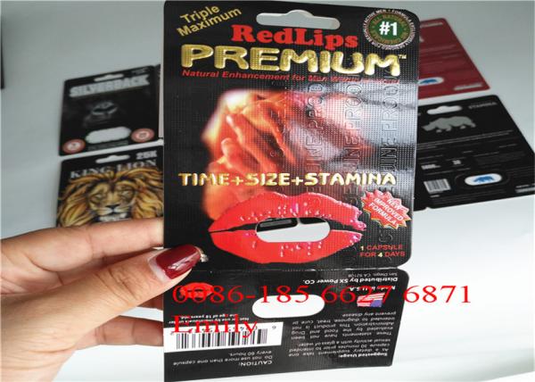 Cartão da bolha do rinoceronte 69 que empacota 9 x 12cm com revestimento de superfície lustroso