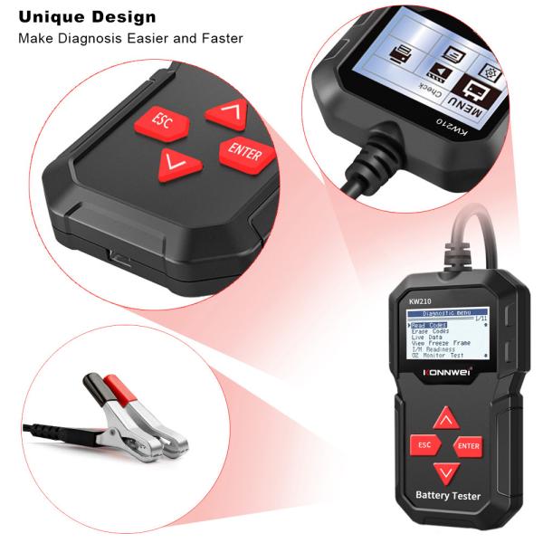 Тестера автомобильного аккумулятора 12V KONNWEI KW210 обломок языков STM32 анализатора 8 батареи автоматического умного автоматический