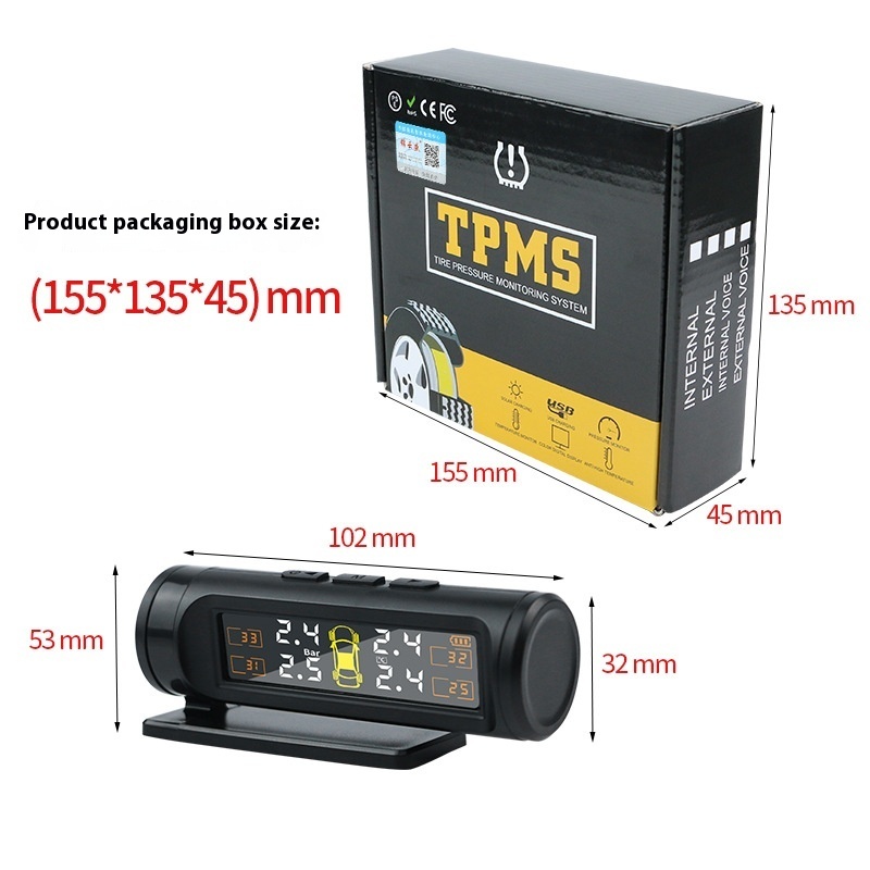 High-Precision Wireless Tire Pressure Sensor Hidden Car Tire Monitor TPMS JYS 12V 1Y Warranty Universal Fitment 3-4 in Length