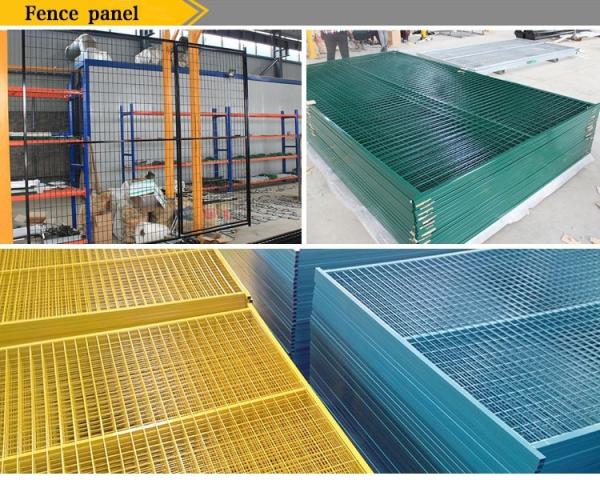 Powder coated Weld mesh 2x4x8ga wire temporary construction fence 6'x9.5' outer tubing 50mm*50mm*1.5mm brace 30mm*30mm