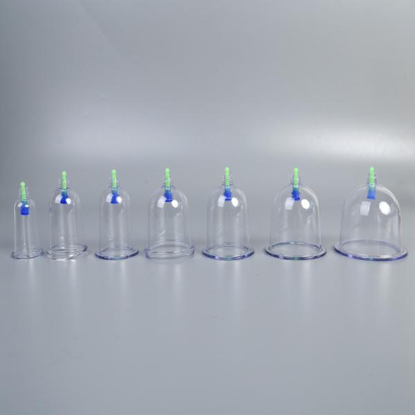 Body Healthcare 3.5cm Chinese Traditional Curve Vaccum Suction Cupping with Pumping Gun